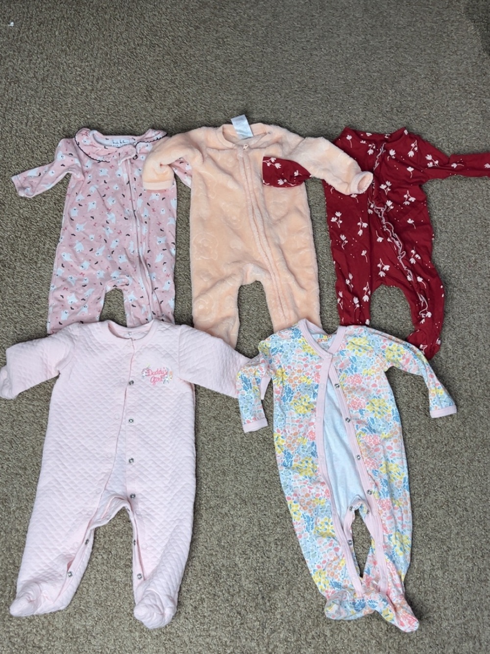 Mixed Colors Baby One-Piece Sleepers Pack